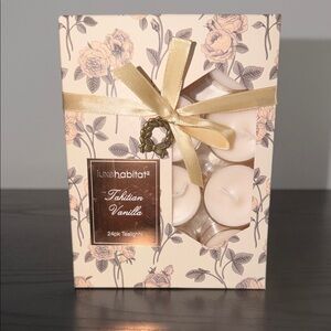 Habitat Tahitian Vanilla Tealight Candles - White and Gold